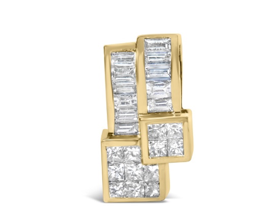 14k Gold 1.45ct Diamond Geometric Necklace