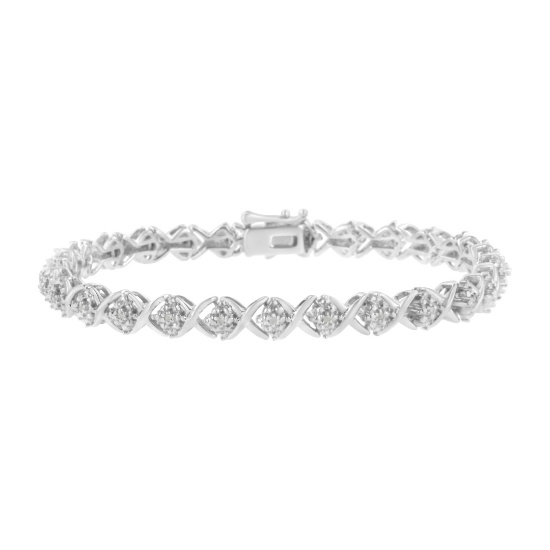 Brilliant .10ct Diamond Accent X Link Bracelet