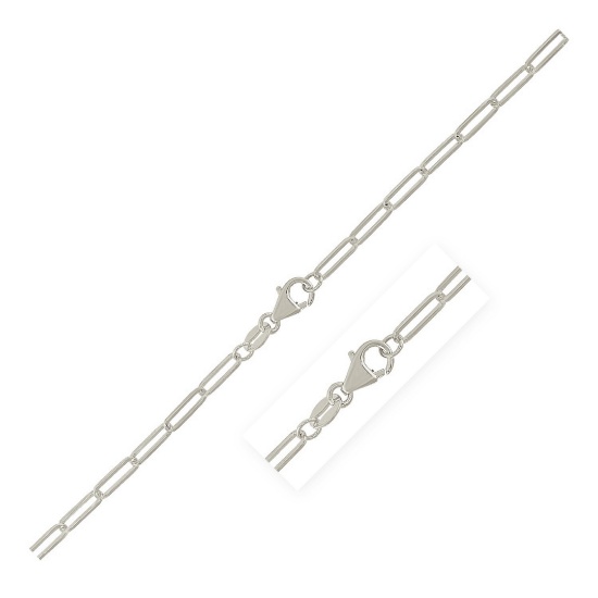 Sterling Silver Polished Paperclip Chain 2.5mm