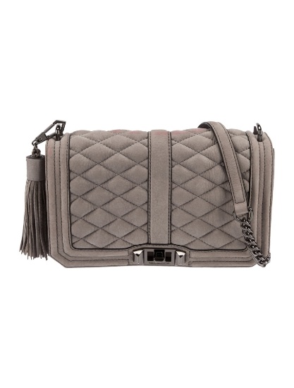 Rebecca Minkoff Grey Lthr Gunmetal Crossbody Bag