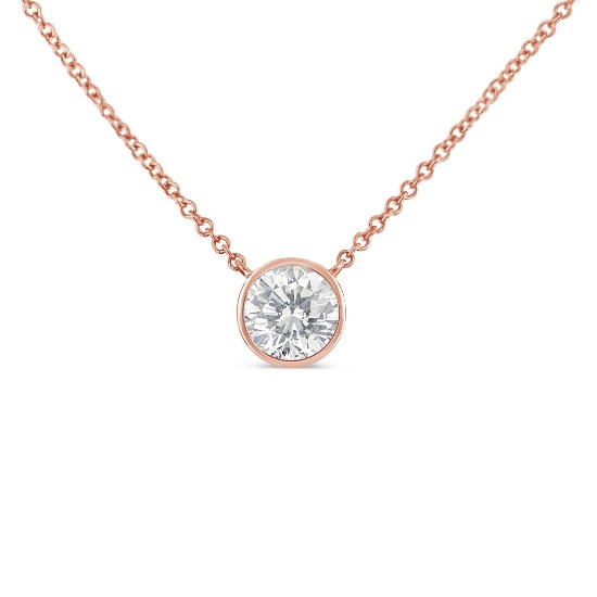 10k Gold .50ct Diamond Bezel-set Necklace