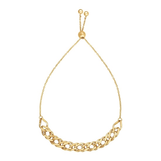 14k Gold Links Adjustable Chain Bracelet