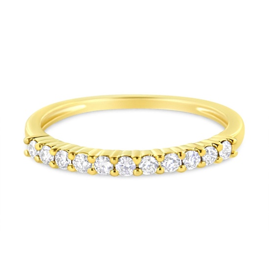 Igi Certified 10k Gold .25ct Diamond Fluted Ring