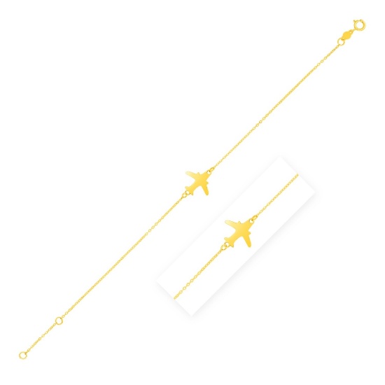 14k Gold Airplane Bracelet