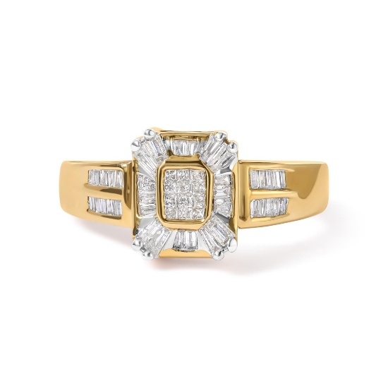 10k Gold .50ct Diamond Composite & Halo Ring