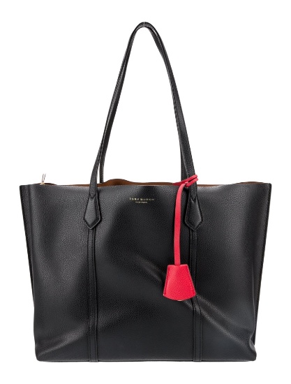 Tory Burch Black Leather Gold-tone Hdw Tote