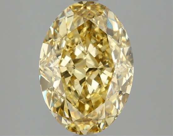 Fancy Yellow Oval Cut 4.09ct Si1 Lab Diamond