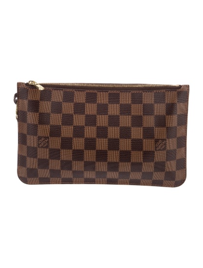 Louis Vuitton Ebene Neverfull Brown Clutch