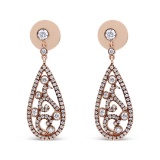 18k Rose Gold Round 1.19ct Diamond Earrings