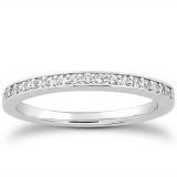 14k White Gold Round .17ct Diamond Micro-pave Ring