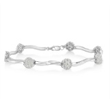 Elegant 1.00ct Diamond 7-stone Floral Bracelet