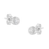 10k Gold .20ct Diamond Bezel-set Earrings
