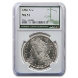 1882-s Morgan Dollar Ms-65 Ngc (green Label)