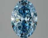 Fancy Blue Oval Cut 3.02ct Vs2 Lab Diamond