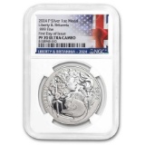 2024 1 Oz Silver Liberty & Britannia Pf-70 Ngc Fdi