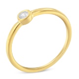 14k Gold Pl. Round .05ct Diamond Solitaire Ring
