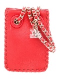Tory Burch Red Lthr Gold-tone Hardware Bucket Bag