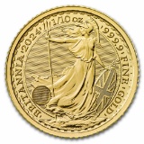 2024 1/10 Oz Gold Britannia Bu (king Charles Iii)