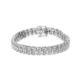 Round-cut .99ct Diamond 3 Row Link Bracelet