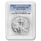 1998-p Proof American Silver Eagle Pr-70 Pcgs