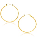 10k Gold Polished Hoop Earrings 40mm
