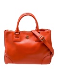 Tory Burch Orange Saffiano Leather Top Hdl Bag