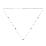 Delicate .54ct Blue Diamond Station Necklace