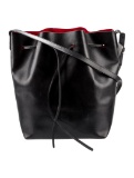 Mansur Gavriel Black Leather Drawstring Bucket Bag