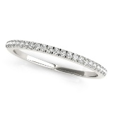 14k Wgold .12ct Diamond Pave Set Wedding Band
