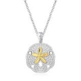 14k Gold Designer Sand Dollar Necklace