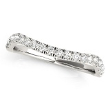 14k Wgold Round .24ct Diamond Curve Design Band