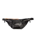 Mcm Printed Black Leather Zip Closure Belt Bag