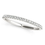 14k Wgold .12ct Diamond Pave Set Wedding Band