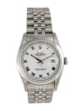Rolex Datejust Ss White Dial Auto Men's 36mm