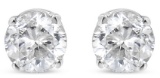 14k Wgold Round 1.00ct Diamond Stud Earrings