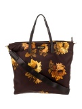 Prada Saffiano Tessuto Nylon Floral Zip Cls Tote