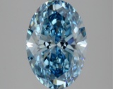 Fancy Blue Oval Cut 3.07ct Vs2 Lab Diamond