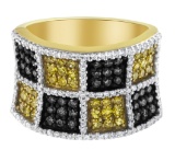 14k Gold 1.50ct Black & Yellow Diamond Ring