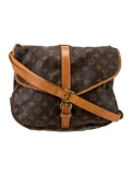 Louis Vuitton Brn Brass Hdw Pull-through Msgr Bag
