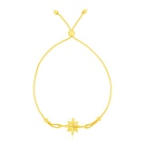 14k Gold Elegant Star Adjustable Bracelet
