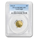 1992-p 1/10oz Proof American Gold Eagle Pr70 Pcgs