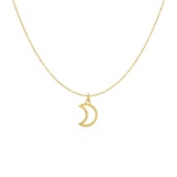 14k Gold Open Half Moon Necklace