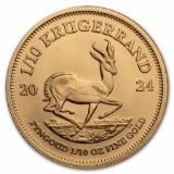 2024 South Africa 1/10 Oz Gold Krugerrand Bu