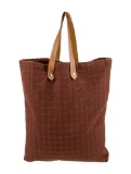 Hermes Brown Canvas Gold-tone Hardware Tote