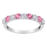 10k Gold .98ct Pink Sapphire & White Diamond Ring