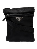 Prada Nero Nylon Silver-tone Hdw Zip Cls Msgr Bag