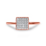 10k Rose Gold .36ct Diamond Composite Square Ring