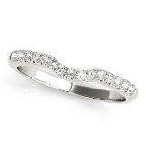 14k Wgold Round.18ct Diamond Pave Set Curved Band