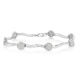 Elegant .25ct Diamond Twisted Bar Tennis Bracelet