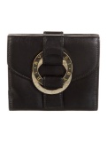 Bvlgari Black Leather Snap Cls Bifold Wallet